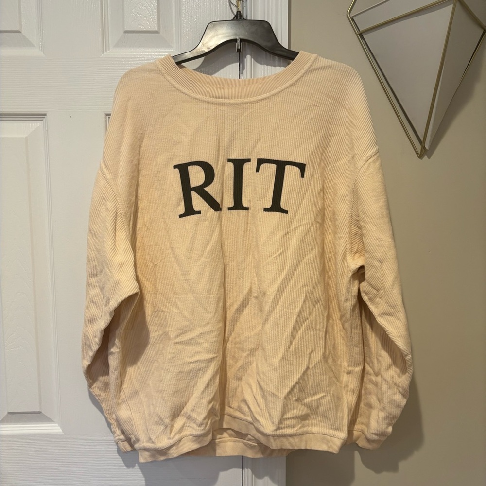 RIT pastel yellow cable knit Sweater